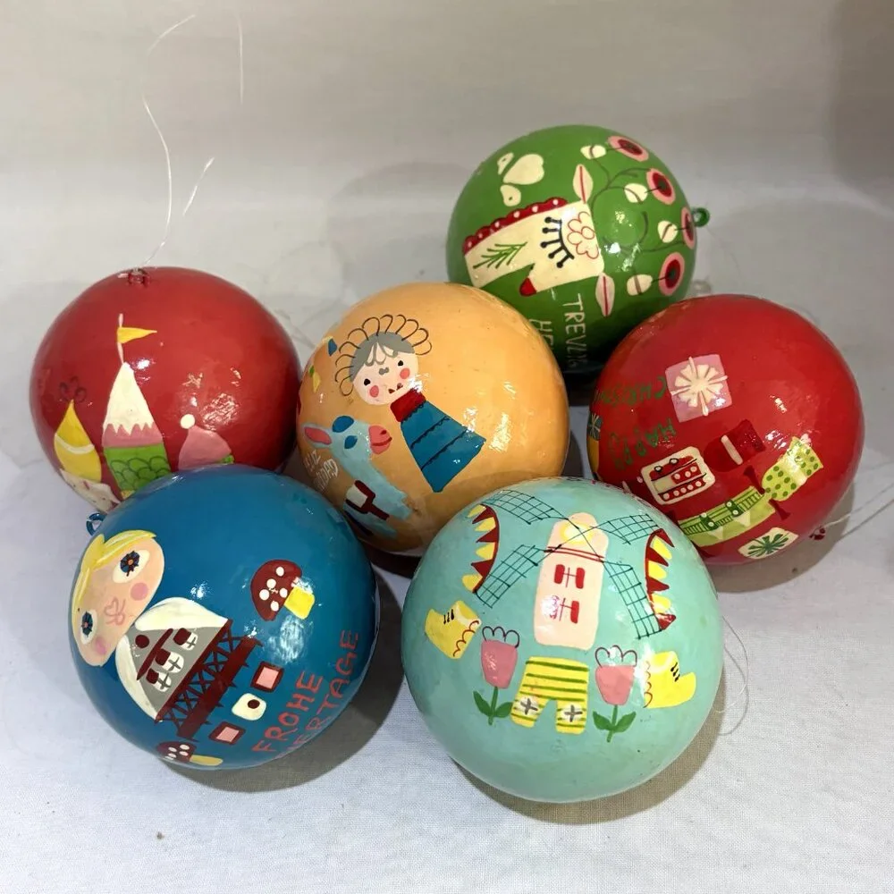 Suzy Ultman Around the World Box of 6 Christmas Ornaments by Crate & Barrel 2013